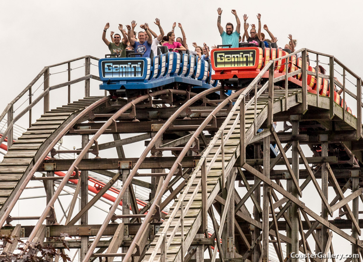 Gemini racing roller coaster at Cedar Point.