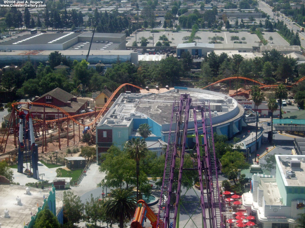 Pony Express roller coaster aerial view