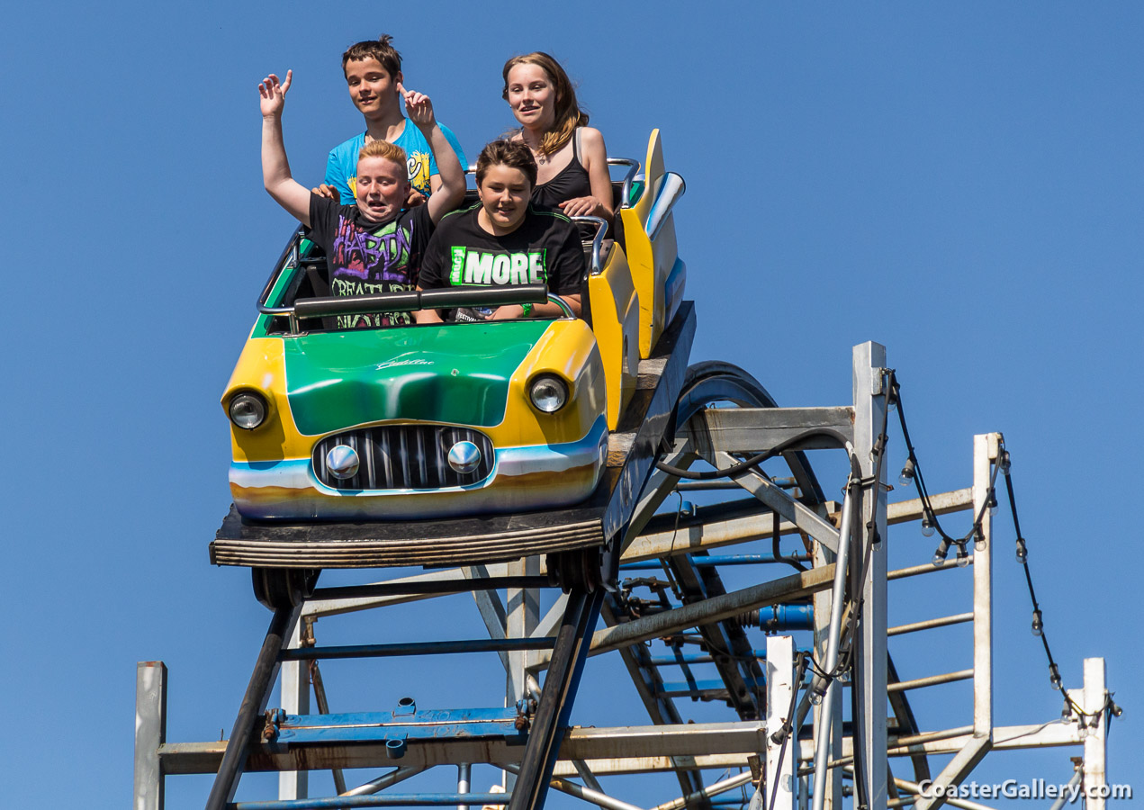 Nostalgische Achterbahn roller coaster at Skyline Park in Bad Wrishofen, Bavaria, Germany