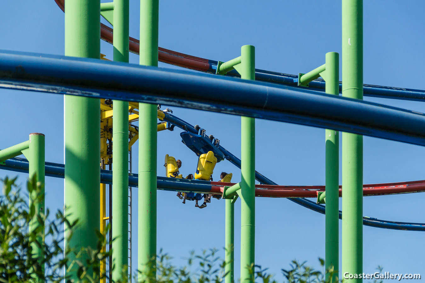 Sky Rider suspended spinning roller coaster at Skyline Park in Bad Wrishofen, Bavaria, Germany