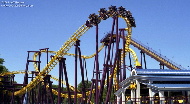 Batwing roller coaster from Six Flags America in Maryland