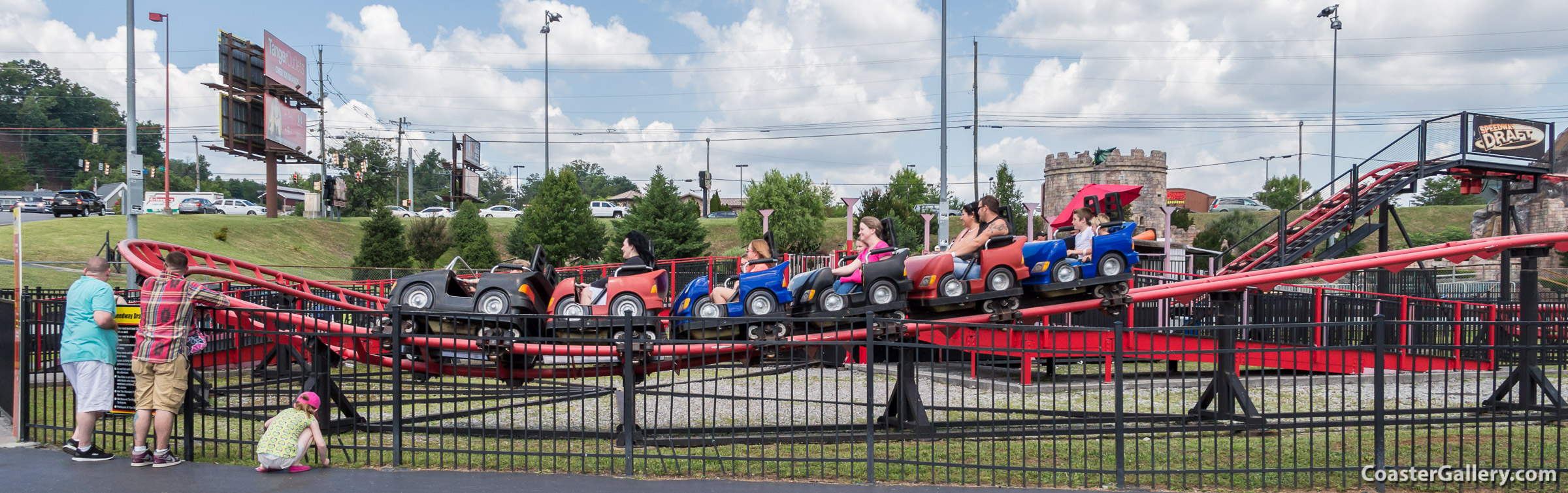 Speedway Coaster junior roller coaster. It formerly was called Speedway Draft ant Daytona Draft.