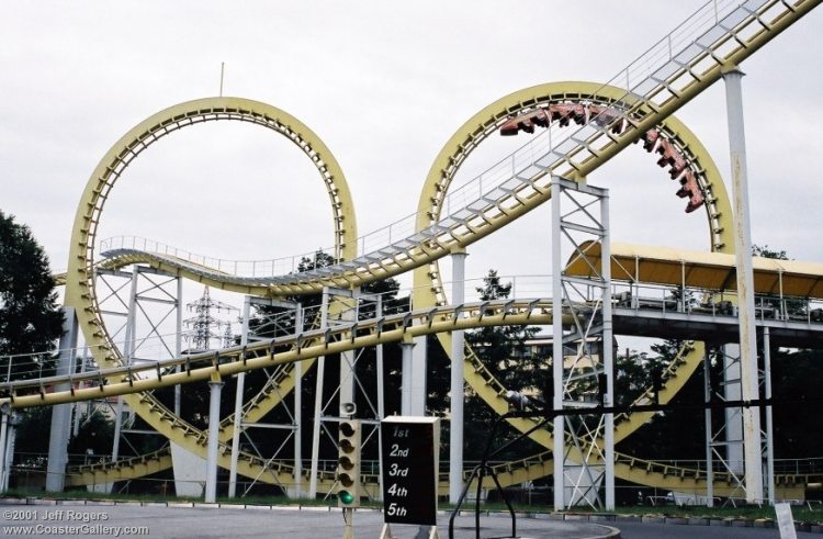 Double Loop roller coaster in Japan