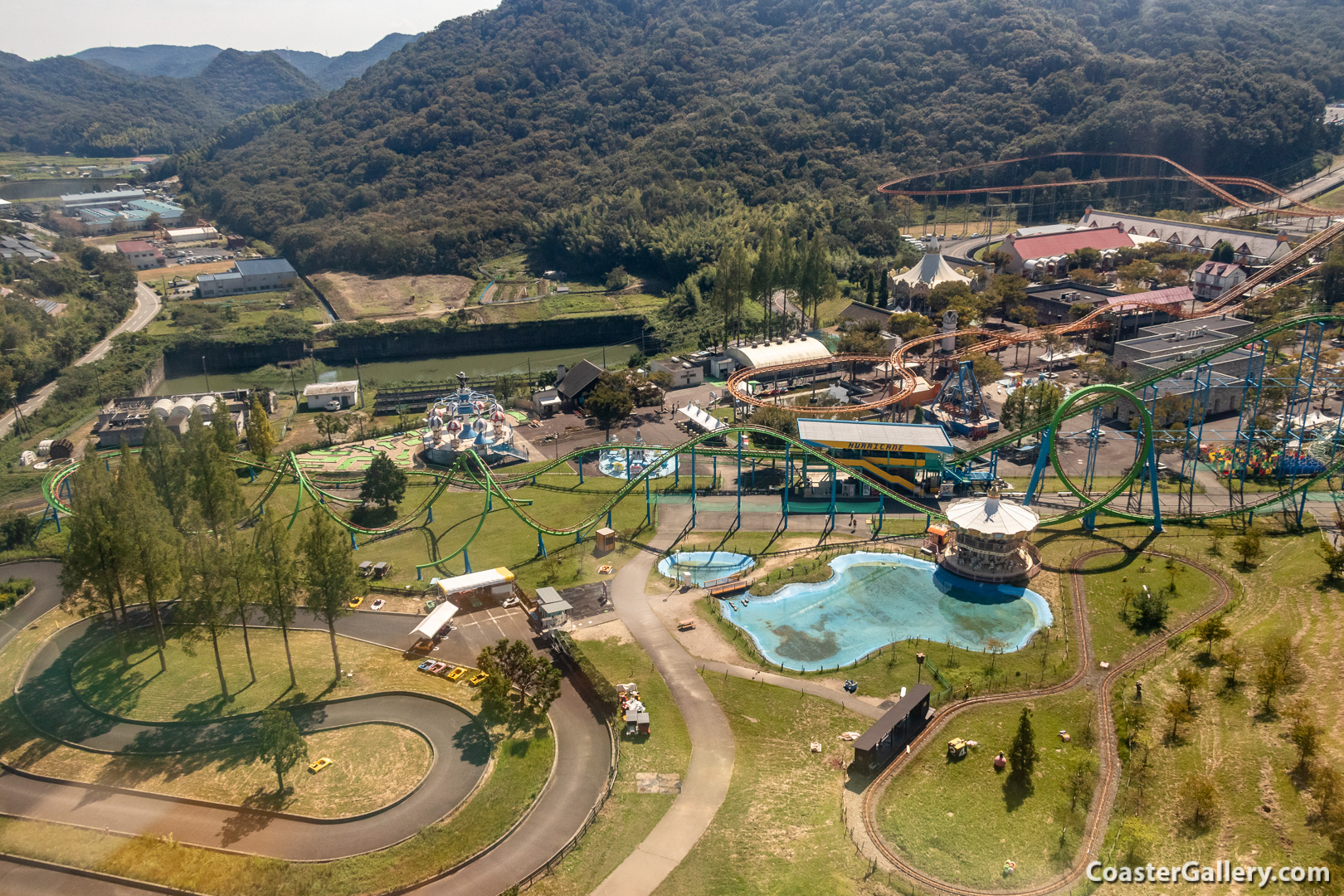 Hurricane roller coaster at Himeji Central Park