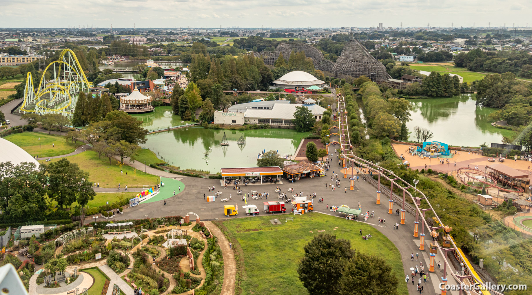 Aerial view of the Tobu Zoo and amusement park near Tokyo, Japan