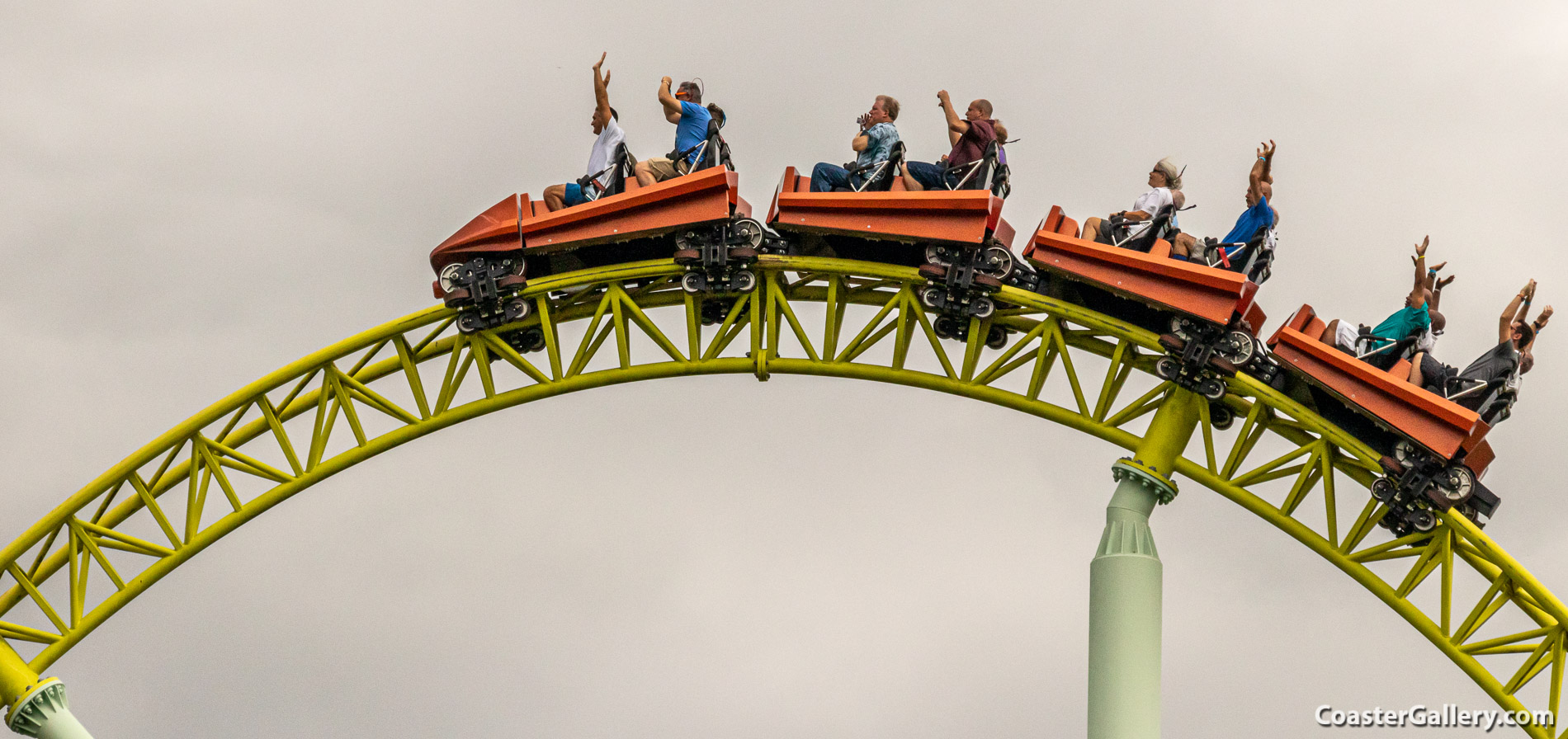 Airtime hill on the Kawasemi roller coaster at the Tobu Zoo in Japan